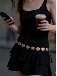 A High - Quality Circular Metal Belt Summer, School Fall, Autumn, Halloween - Gold - View 5