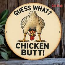 1件2D打印趣味鸡屁股图案设计，家居装饰，适用于玄关、客厅、卧室、农舍风格墙面艺术 - 彩色 - 查看 1