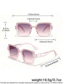 1 Set 3 PCS Boy's And Girl's 7-14Y Square And Lace Playful And Cute Cat Eye Frame Fashion Glasses For Outdoor - Multicolor - View 9