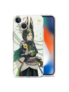 Custodia di lusso compatibile con 15 14 13 12 11 Pro Max X Xs XR 7 8 Plus, custodia per telefono cellulare con paraurti, custodia in TPU trasparente, custodia compatibile con Tighnari - a1 - Visualizzare 6