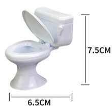 1/6 And 1/12 Scale Creative Toilet Plunger Toilet Desktop Decor, Dollhouse Bathroom Scene Accessories, Mini Home Decor, DIY Landscape Decoration Props, Cake Decorations - Multicolor - View 10