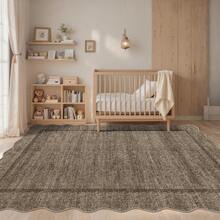 Modern Home Decor Simple Living Room Area Rug Non Slip Thin Bordered Entrance Runner Rug Non Shedding Low Pile Mat Throw Rug Easy To Clean Stain Resistant Carpet Printed Washable Soft Floorcover For Dinning Room Kitchen Laundry Bathroom Bedroom - Dark Brown - View 3