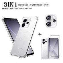 3IN1 NEW For OPPO Reno 15/OPPO Reno 15pro Case Transparent And Impact-Resistant Mobile Phone Case+Full Screen Tempered Film+Lens Film Screen Protection Essentials, Applicable To Daily Shield, Office, Home Daily Shield Office Home Phone Screen Protector Phone Accessories Waterproof Shockproof Anti-Fall Scratch Resistant - Clear - View 9