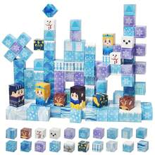 27块磁性积木游戏，冰雪公主城堡STEM玩具，酷炫儿童玩具，男孩/女孩玩具，圣诞节礼物，万圣节派对小礼物，返校礼物，带铁盒 - 彩色 - 查看 2