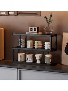 1个桌面收纳架，杯架整理器，适用于办公桌、工作台、水瓶、咖啡杯、茶杯 - 黑色 - 查看 9