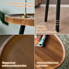 Techigher 2 PCS Small Coffee Table Set, Nesting Coffee Table Set Of 2, Wood Center Table, Mid Century Modern Coffee Tables For Living Room, Small Spaces - Light Walnut Color - View 7
