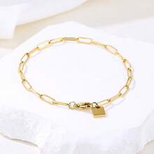 1pc Wheat Spike Titanium Steel Drawstring Bracelet For Women, New & Unique INS Design, Lightweight Luxury Hand Accessory - Yellow Gold - View 10