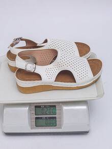 Women's Adjustable Buckle Casual Fashion Platform Wedge Sandals, Summer - White - View 5