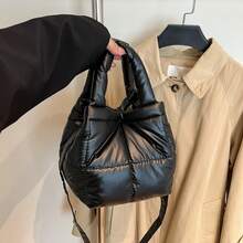 New Cotton Padded Small Handbag For Women, Fashion Minimalist Puffer Bag, Tote Bag, Bucket Bag, Versatile Shoulder Crossbody Bag - Multicolor - View 10