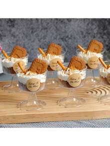 10/20pcs 110ml Striped Cake Cups (Please Confirm The Specifications And Size Before Purchasing) These Party Cups Are Suitable For Espresso, Tiramisu, Pudding, Cheesecake, Mousse, Cake Decorations, Etc. They Are Reusable And Suitable For Birthday Parties, Weddings, Halloween, New Year And Christmas Gifts