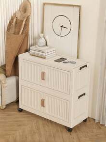 40厘米/15.8英寸宽五层可拆卸折叠储物盒，衣柜整理架/卧室衣柜/便携式衣柜，无需安装，可堆叠存放婴儿衣物/玩具/书籍/零食/杂物，客厅/卧室/厨房塑料储物柜 - 彩色 - 查看 5