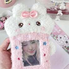 [Cute Rabbit Card Holder For Girls] Furry Bunny Doll With Creative Tea Cup Shape, Campus Card Bus Card Holder Pendant, Multi-Functional Portable Storage Card Holder, Girly Heart School Bag Pendant - Teacup Rabbit Card Holder - View 8