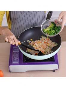 1pc Non-Stick Cookware Cooking Spoon, Silicone Spoon For Mixing, Scooping And Scraping, Kitchen Tool, Kitchenware, Inexpensive Item - Multicolor - View 5