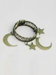 1个复古简约星月金属弹簧窗帘夹/绑带，适用于客厅、卧室、书房、家居窗帘装饰、斋月、母亲节、乔迁之喜礼物及派对礼品 - 彩色 - 查看 11