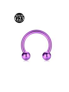 1pc G23 Titanium Horseshoe Nose Ring Hoops For Women, 16G Septum Rings Circular Barbell, Conch Helix Daith Tragus Cartilage Lip Eyebrow Piercing Jewelry 8/10mm - Multicolor - View 17