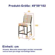 Set Of 2 Counter-Height Bar Stools, Scandinavian Style, With Rectangular Footrest, Black And Gold Frame And Cream-Colored Fabric Cushion, Ideal For A Kitchen Island Or Bar. - Beige - View 11