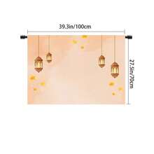 1pc Vintage Orange Lantern Pattern Design, Space-Saving Tablecloth For Kitchen, Dining Room, Ramadan & Eid Decoration, With Hanging Hole, Portable & Durable, Lightweight Material, Home Celebration Decor, Festival Lantern Pattern, Decorative Tablecloth - Multicolor - View 15