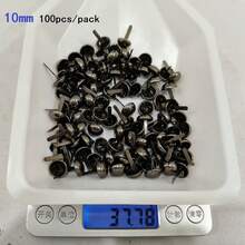 50/100个金属半球形圆形双脚铆钉，用于DIY手工制作皮革工艺包袋手提包底部保护