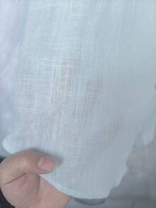 Women's Long-Sleeved Linen Shirt - Xanh nhạt 2 - Xem 3