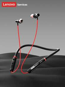 Lenovo Y111 Neckband Bluetooth Earphones, Sports Running Sweat-Proof, Long Battery Life, HIFI Sound Quality, Low Latency, High-Definition Calls With Microphone, Passive Noise Cancellation, Wireless Earbuds - 黑紅 - 查看 12