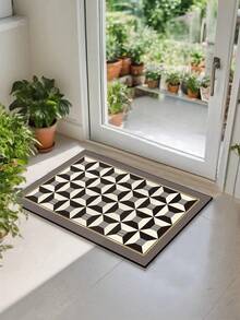 1 件装软橡胶厨房地垫，3.5 毫米厚厨房地毯，现代奢华几何装饰艺术风格吸水厨房地垫地毯，可自行裁剪以适应厨房尺寸，表面织物材质，中间海绵层，底部橡胶层，适用于厨房地毯、厨房装饰、婚礼装饰、家居装饰、浴室地垫、门垫、洗衣房地垫、走廊地毯、客厅地垫等。 - 彩色 - 查看 7