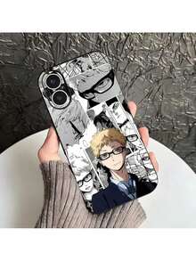 Étui de téléphone Tsukishima Kei Haikyu Anime compatible avec Coque 17 Pro, Coque 17 Pro Max, Coque 17, Coque 16 Pro - Noir 2 - Voir 2