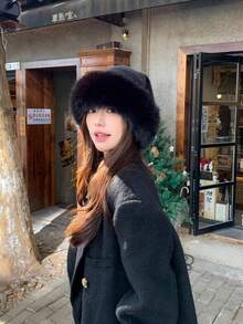 女士冬季抓绒渔夫帽，保暖冬帽，时尚加厚帽，适合寒冷天气户外活动，节日礼物，冬季配饰，冬季服装，个性化礼物 - 彩色 - 查看 10