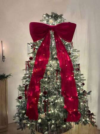 1 st juldekorationer rosett, juldekor, jätterosetter till julgran, stor rosett till trädtopp fönster väggmantel, inomhus hem rum fest alla hjärtans dag juldekoration