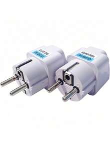1 Set Travel Power Adapter, Universal Plug Converter From AU/UK To EU, AC 250V EU Type E/F Socket (White)
