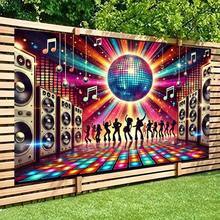 A Vibrant Disco Dance Floor Backdrop Tapestry Is Highly Suitable For Use As A Festive Wall Decoration, An Outdoor Hanging Item, A Party Backdrop - 白色 - 查看 2