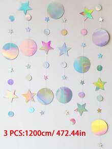 1/2/3pcs Champagne Gold Star And Moon Garlands Decorations Hanging,Gold Party Decorations Stars Banner Streamer Backdrop,Twinkle Little Star Decorations For Birthday Baby Shower, Ramadan,Night Theme Party Supplies,Wedding Party Supplies - Multicolor - View 13