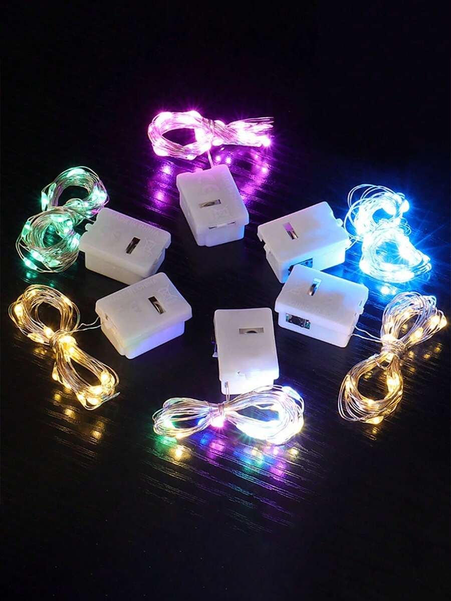 12pcs Mini LED Fairy Lights - Battery Powered, Twinkle Effect, Gift Packaging Decor, Suitable For Christmas, Mother's Day, Valentine's Day Decoration, Birthday Party, Valentine's Day Gift - 彩色 - 查看 1