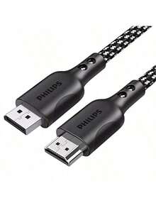 PHILIPS SWA3129B/93 DP To HDMI HD Cable Supports 4K 60Hz High-Bandwidth Transmission And HDR Color Enhancement. Suitable For Connecting Laptops, Desktops, Monitors, TVs, And Projectors. - Black - View 1