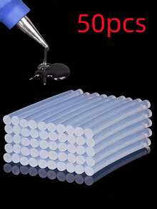 50 pièces Super Transparent Bâtons de Colle Chaude, Sans Fumée & Inodore, Surface Lisse Pour DIY, Travail du Bois et Projets d'Amélioration Domiciliaire, Compatible avec la Plupart des Pistolets à Colle, Accessoires de Pistolet à Colle, Fournitures d'Artisanat, Adhésif Transparent, Texture Lisse - Voir 2