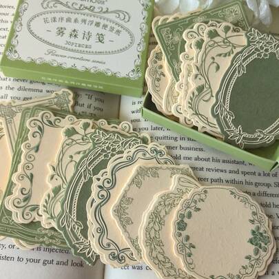 Hộp 30 cuốn giấy ghi chú dập nổi đơn giản, sáng tạo, vật liệu thủ công trang trí DIY, quà tặng ngày lễ, văn phòng phẩm cá nhân hóa, đồ dùng cần thiết cho năm học mới.