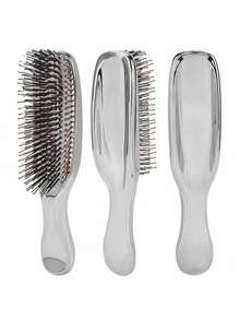 Scalp Cleansing Electroplated Massage Comb, Home Use Electroplated Hair Brush, Dry & Wet Dual-Use Electroplated Hair Styling Comb - Multicolor - View 10