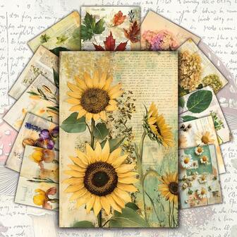 30 pièces Cartes postales vintage avec spécimens floraux et végétaux mettant en vedette la lavande, les tournesols et les roses, parfaites pour des cadeaux commémoratifs. Journaux à thème, décorations, cartes de vœux et cartes postales. Cartes décoratives de peinture de collection avec des couleurs mélangées pour toutes les saisons
