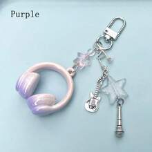 2pcs/Set Y2K Style, Music-Themed, Metallic Finish, Headphone Design, Multi-Functional Phone Strap, Keychain, Backpack Charm, Phone Pendant, Suitable For Daily Matching, Can Be Given As Holiday Gifts To Family, Friends, Lovers, Classmates Or As Friendship Gifts. - Multicolor - View 7