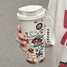 1pc, 530ML Cup , There Are Many Different Styles To Choose From Stylish And Personalized, It Has A Rope Handle For Portability, Suitable For Home, Office, And Daily Travel. Portable Can Hold Both Hot And Cold Beverages. - Multicolor - View 10