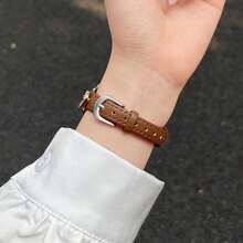 Women's Leather Watch Band, Compatible With Apple Watch Series 1/2/3/4/5/6/7/8/9/10/SE/Ultra, 38mm 40mm 41mm 42mm 44mm 45mm 49mm, Slim Design, Elegant And Luxurious Wrist Accessory - Brown - View 6