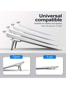 Soporte de laptop de aluminio ultraligero - Ergonómico, portátil, soporte de escritorio invisible con almohadilla de enfriamiento y soporte ajustable - Multicolor - Ver 8