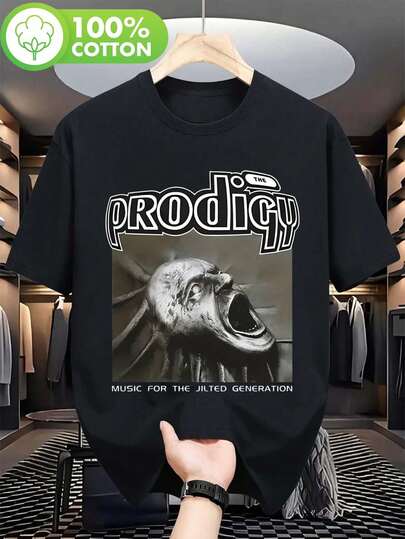 Camiseta gráfica oficial de The Prodigy Band "For The Abandoned Generation" - Mercancía de música vintage con logo icónico y arte del álbum Sma My Up - Camiseta de cuello redondo unisex