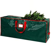 1个大型圣诞树收纳袋，可容纳高达9英尺的拆卸圣诞树，尺寸：高30英寸 x 宽15英寸 x 长65英寸，防水耐用，时尚双拉链设计，配有结实提手。适用于万圣节、圣诞节、生日、秋季装饰、婚礼礼盒/礼物、圣诞礼物等。