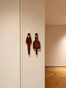 高端浴室门牌 - 家用及商用皆宜 | 现代简约男女通用卫生间门牌 | 时尚墙饰及贴心乔迁礼物 | 优质材料 - 棕色 - 查看 2