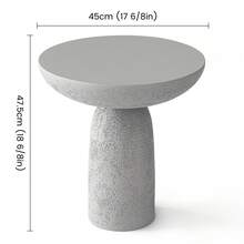 18.5'' Tall Pedestal Side Table, Modern Round Shape For Home Decor, Stone-Inspired With  Design, Beige Tall Sofa Side Table For Living Room Or Patio - Màu Xám nhạt - Xem 2