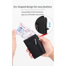 1 pieza Cartera de fibra de carbono con protección RFID para hombres, billetera minimalista de lujo ultra delgada, bolso de embrague de metal negro para negocios, regalo para novio, padre, esposo, regalo de viaje y negocios para hombres, casual de negocios, almacenamiento NASH - Multicolor - Ver 11