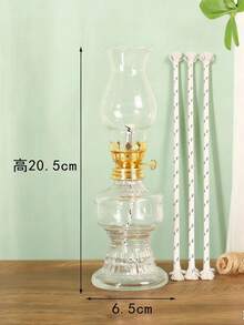 1 pieza Lámpara de aceite de vidrio vintage - Luz decorativa de ambiente, adecuada para el hogar, exterior, interior, también se puede usar como iluminación de emergencia y lámpara a prueba de viento (líquido no incluido), decoración del hogar, decoración de la habitación, decoración navideña, San Valentín, decoración de Pascua, regalo de Año Nuevo - Multicolor - Ver 9