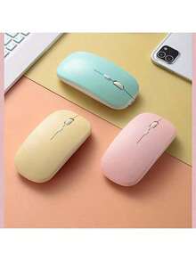 Macaron Color Wireless Silent Mouse, Suitable For IPad And Laptops (Battery Not Included); Universal Wireless Mouse - Compatible With IPad, Tablets, MatePad, Mi Pad, Android, Windows Tablets, Laptops And Notebooks - Compact Portable Design. - Multicolor - View 1