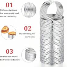 3/6/9/12pcs Tart Rings, Non-Stick Stainless Steel Round Cake Molds, Metal Pastry Molds For French Desserts, Mini Fruit Tarts, Round Tarts, Gift Box Packaging