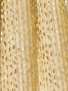 女童无袖针织连衣裙，金色撞色设计，荷叶边装饰，腰带和网纱拼接，夏季款 - 金色 - 查看 8